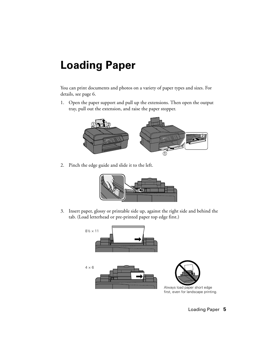 Loading paper | Garmin STYLUS NX300 User Manual | Page 5 / 56