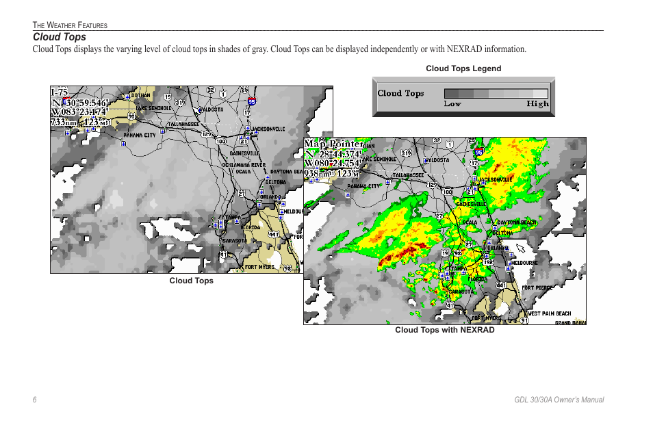 Cloud tops | Garmin GDL 30 User Manual | Page 10 / 34