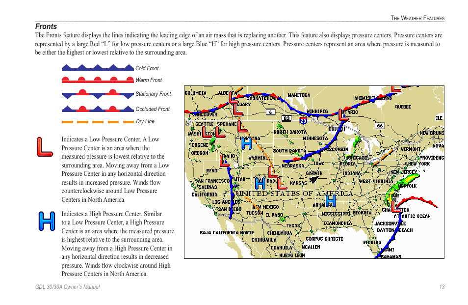 Fronts | Garmin GDL 30 User Manual | Page 17 / 34