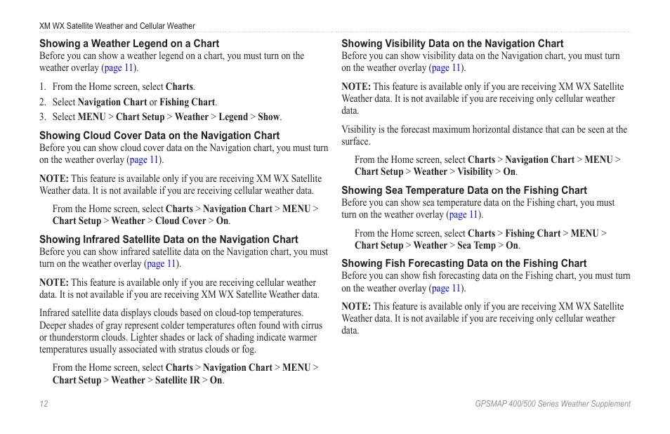 Garmin GPSMAP 400 Weather and XM Satellite Radio User Manual | Page 16 / 28