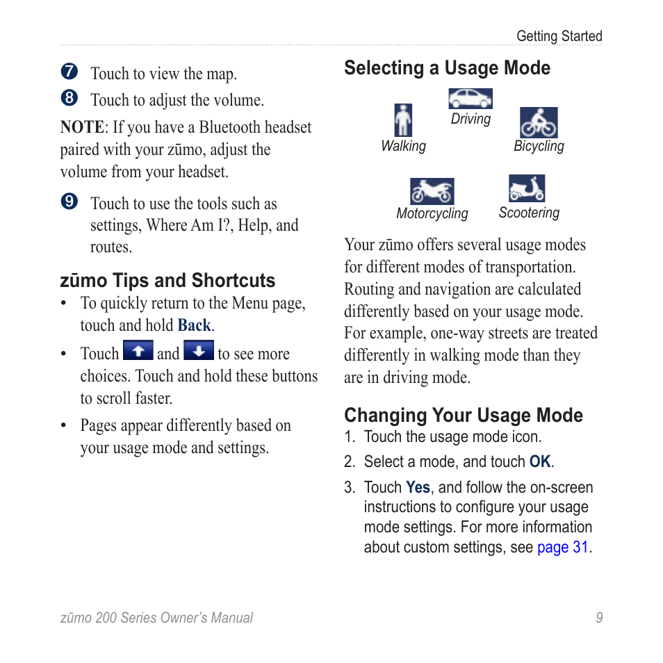 Garmin ZUMO 200 User Manual | Page 13 / 58