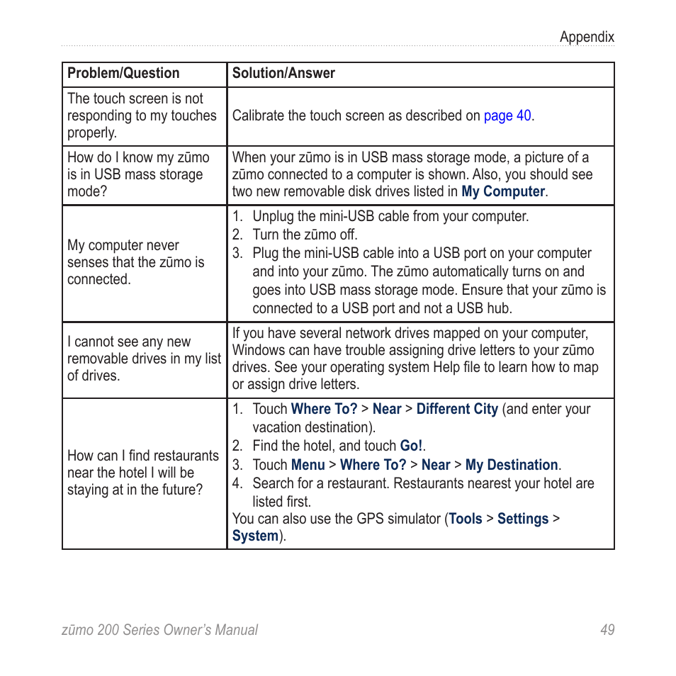 Garmin ZUMO 200 User Manual | Page 53 / 58