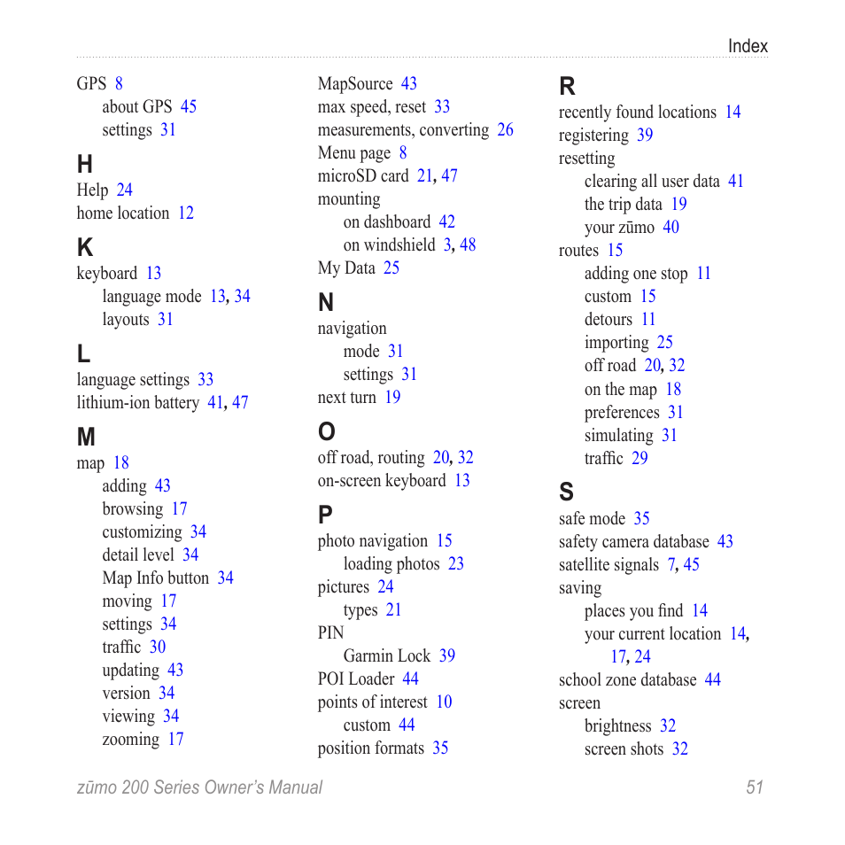 Garmin ZUMO 200 User Manual | Page 55 / 58