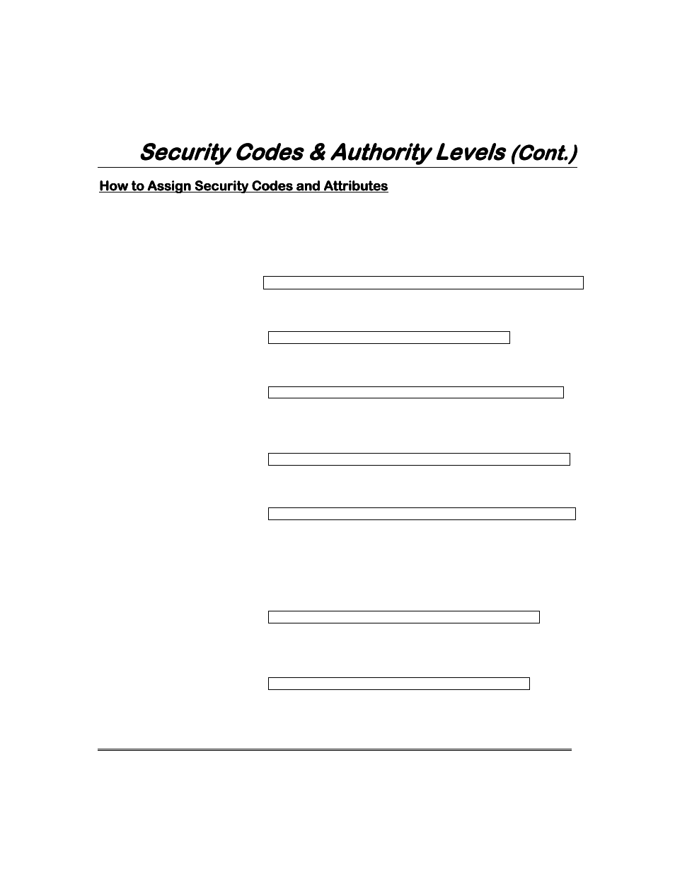 Security codes & authority levels, Cont.) | Garmin FA168CPS User Manual | Page 31 / 64