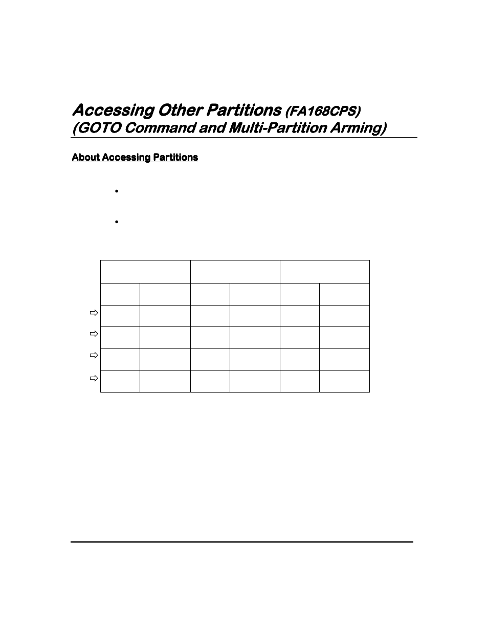 Accessing other partitions, Goto command and multi, Fa168cps) | Garmin FA168CPS User Manual | Page 32 / 64