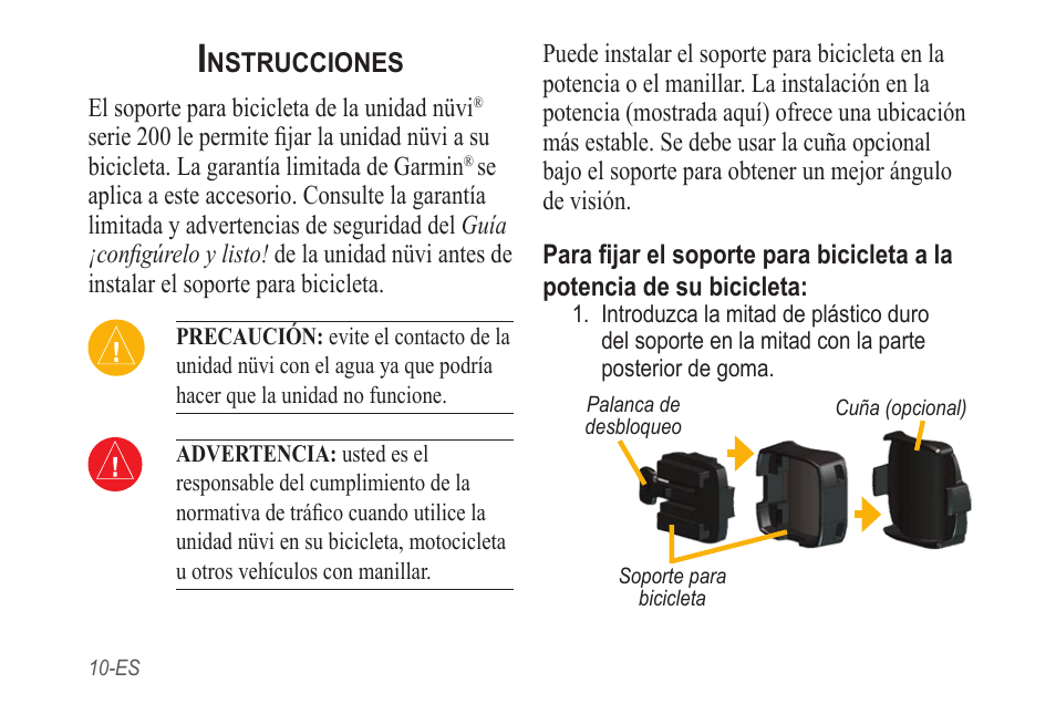 Instrucciones | Garmin NVI 200 User Manual | Page 10 / 28