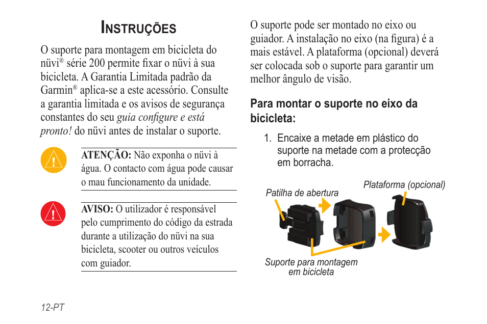 Instruções | Garmin NVI 200 User Manual | Page 12 / 28