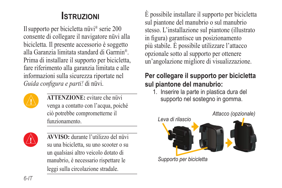 Istruzioni | Garmin NVI 200 User Manual | Page 6 / 28