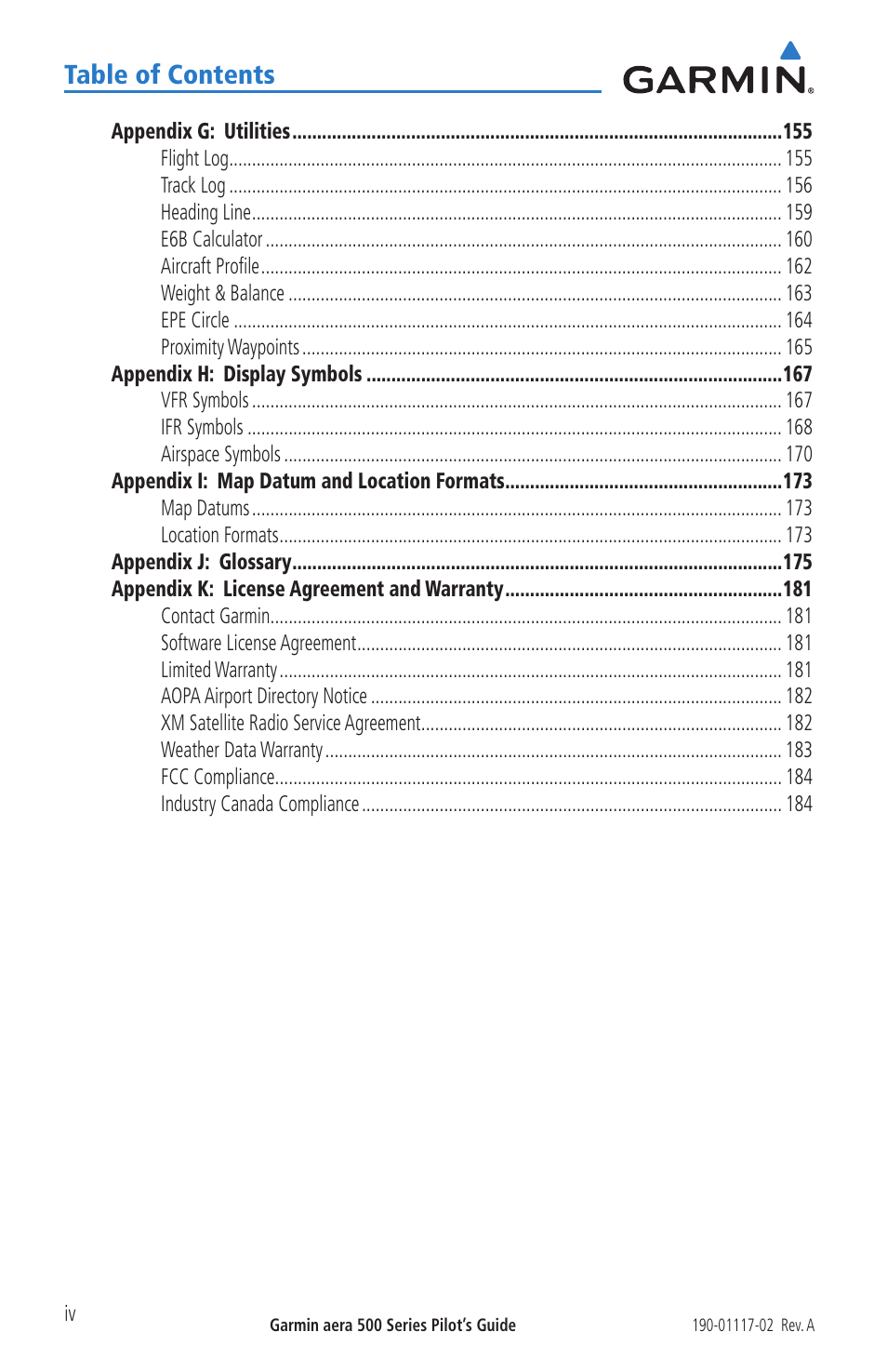 Garmin aera 500 User Manual | Page 12 / 202