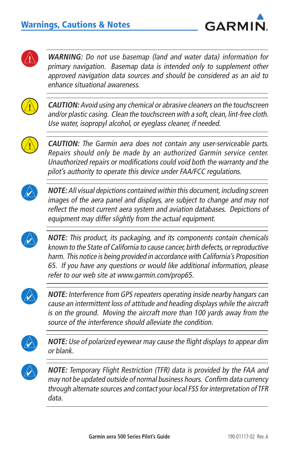 Garmin aera 500 User Manual | Page 8 / 202