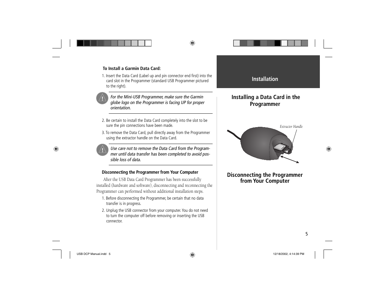 Garmin USB Data Card Programmer User Manual | Page 12 / 14