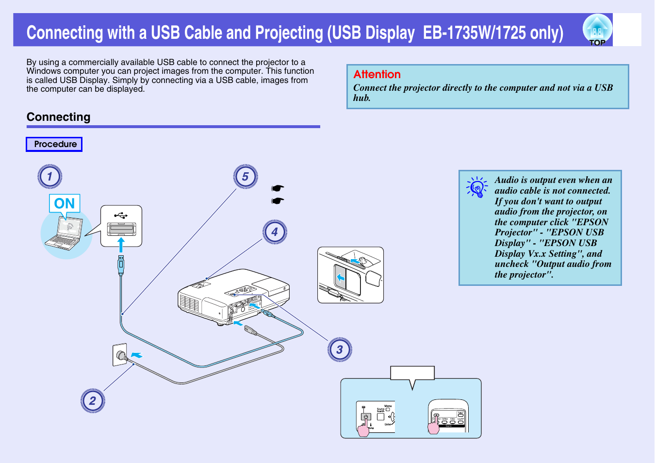 Connecting | Epson EB 1735W User Manual | Page 95 / 116