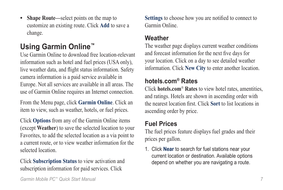 Using garmin online | Garmin POWERBOOK G4 User Manual | Page 7 / 12