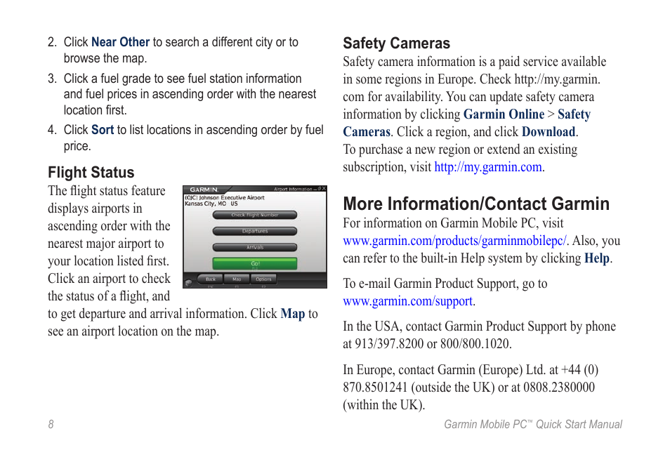 More information/contact garmin | Garmin POWERBOOK G4 User Manual | Page 8 / 12