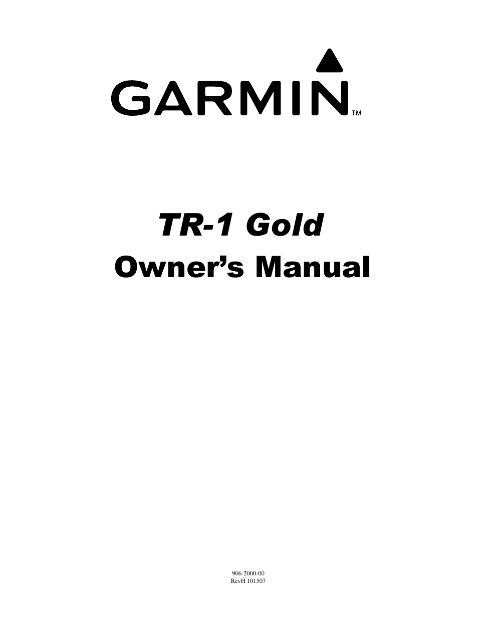 Garmin TR-1 GOLD 906-2000-00 User Manual | 38 pages