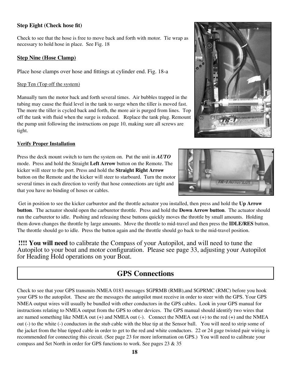 Gps connections | Garmin TR-1 GOLD 906-2000-00 User Manual | Page 18 / 38