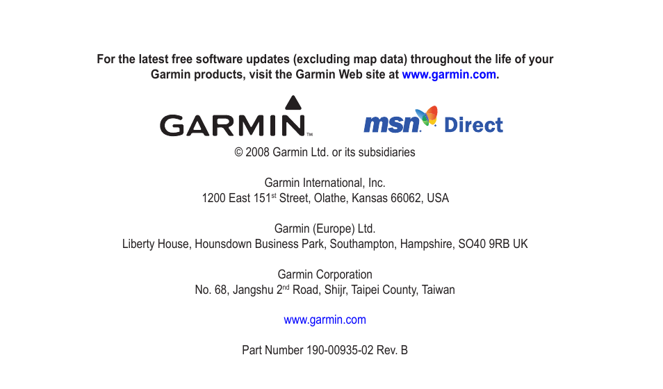 Garmin GDB 55 User Manual | Page 8 / 8