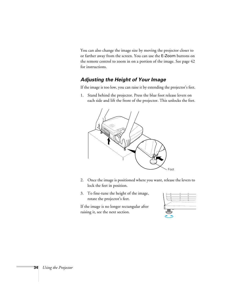 Adjusting the height of your image | Epson 74c User Manual | Page 34 / 106