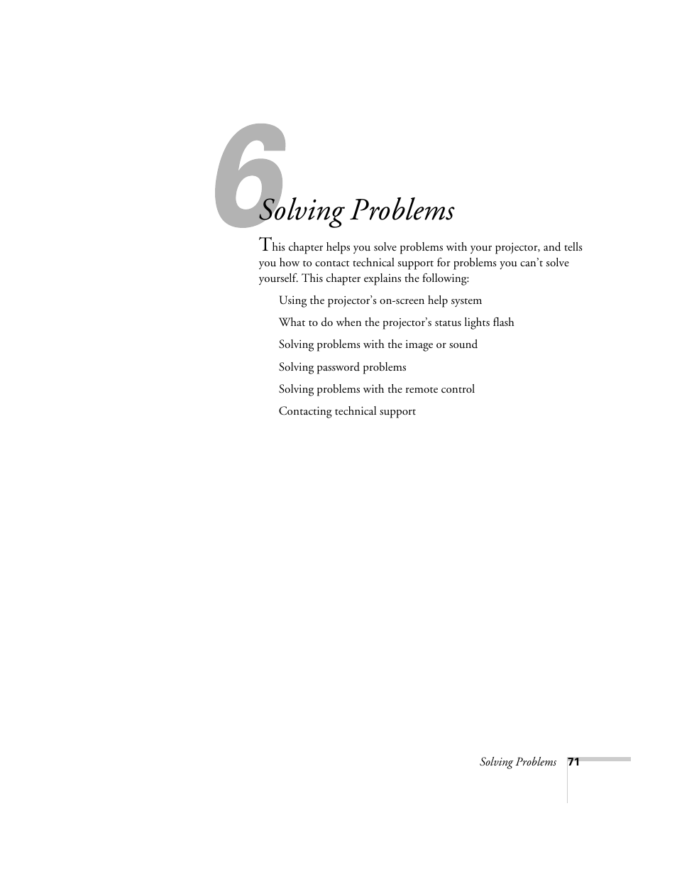 Solving problems | Epson 74c User Manual | Page 71 / 106