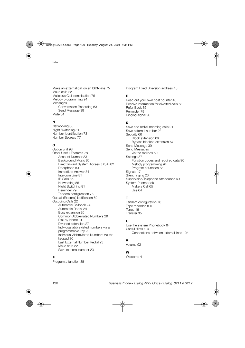 Dialog 4222 Office User Manual | Page 120 / 124