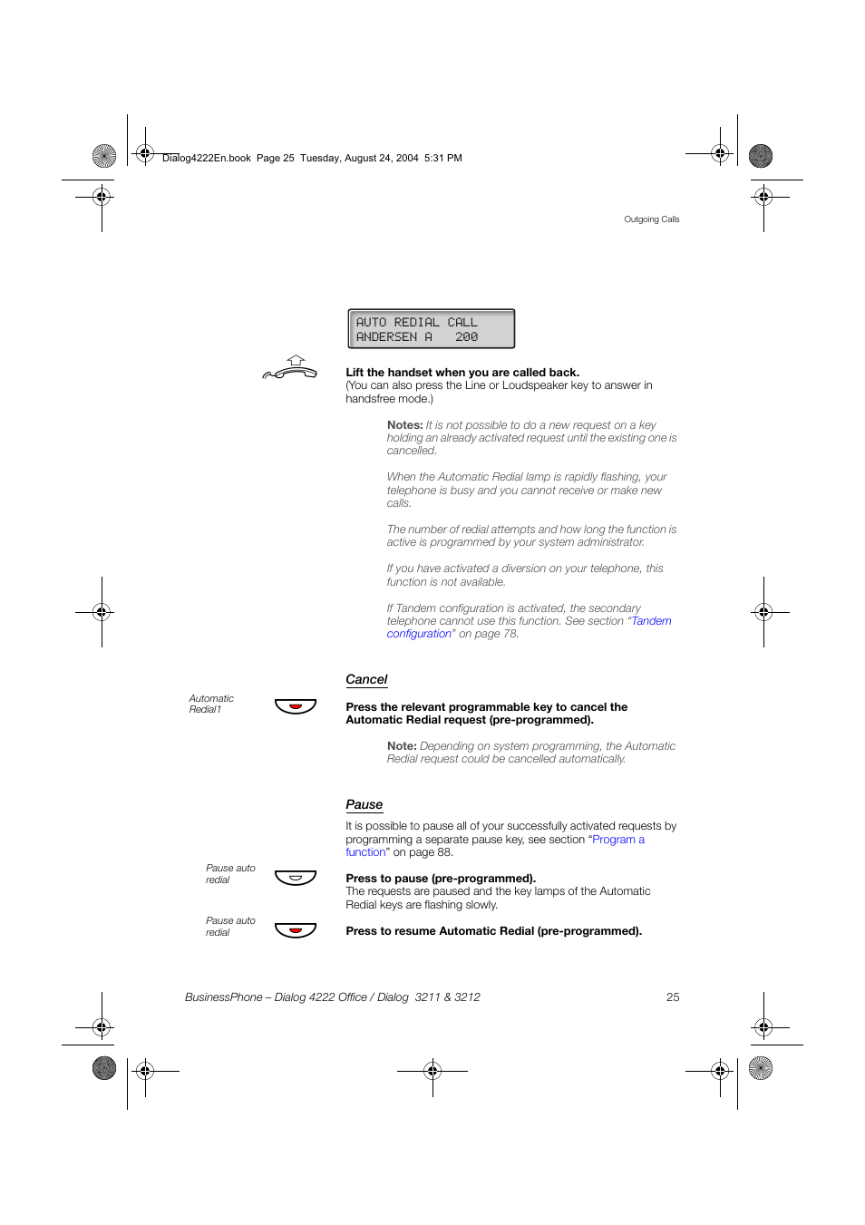 Cancel, Pause | Dialog 4222 Office User Manual | Page 25 / 124