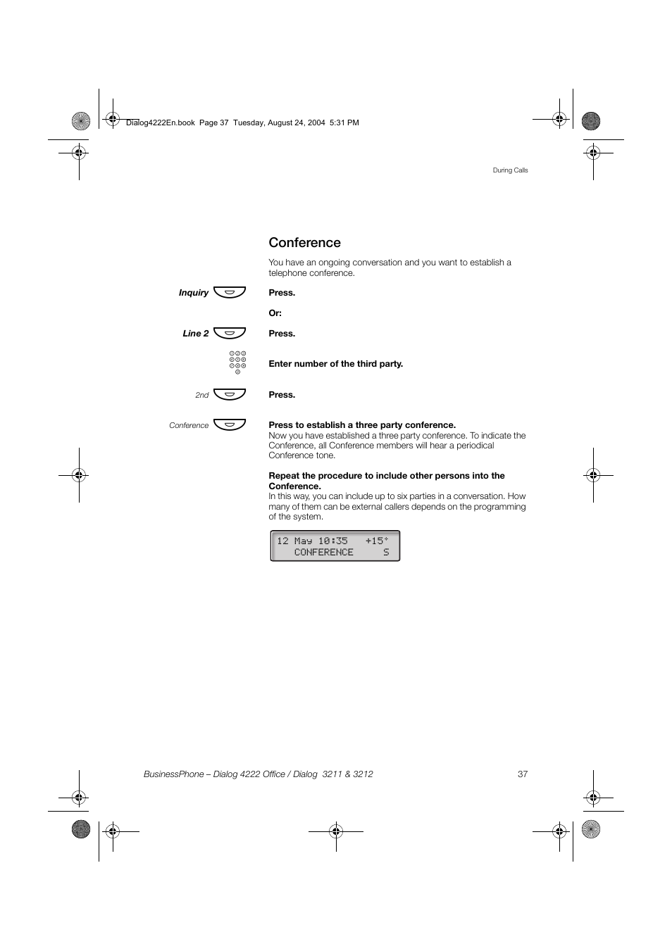 Conference | Dialog 4222 Office User Manual | Page 37 / 124