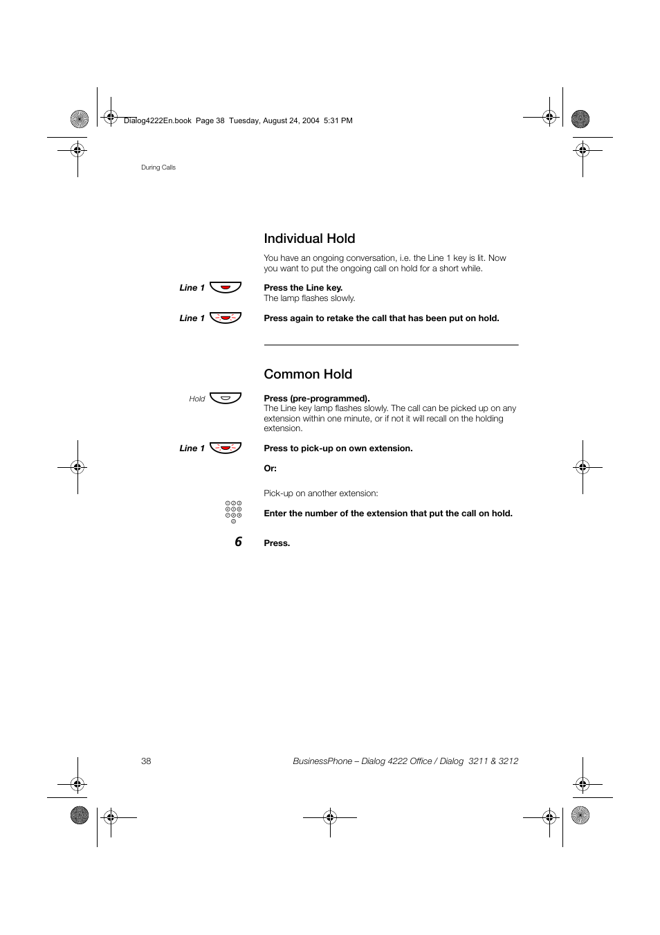 Individual hold, Common hold | Dialog 4222 Office User Manual | Page 38 / 124