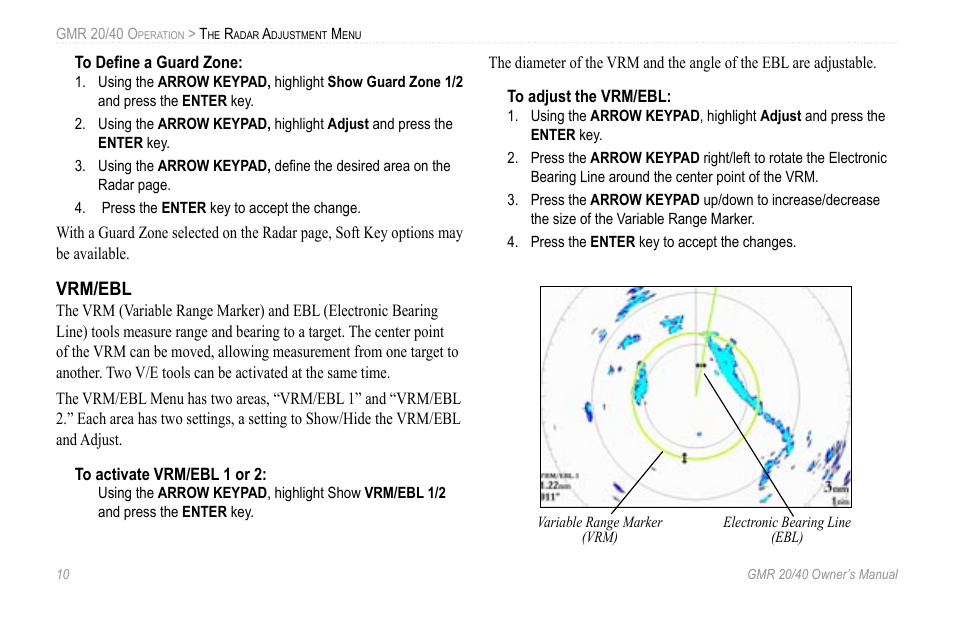 Vrm/ebl | Garmin GMR 20 User Manual | Page 14 / 32