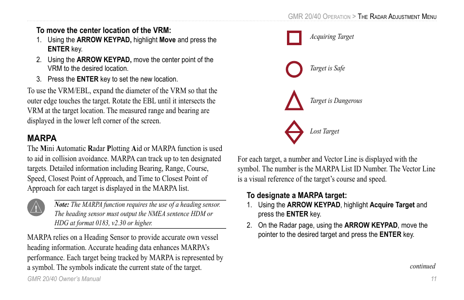 Marpa | Garmin GMR 20 User Manual | Page 15 / 32