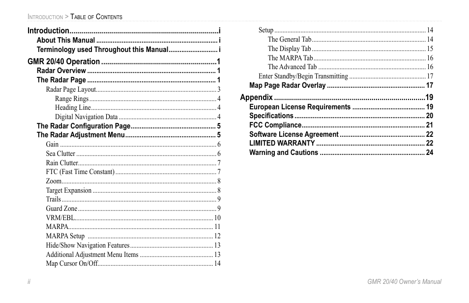 Garmin GMR 20 User Manual | Page 4 / 32