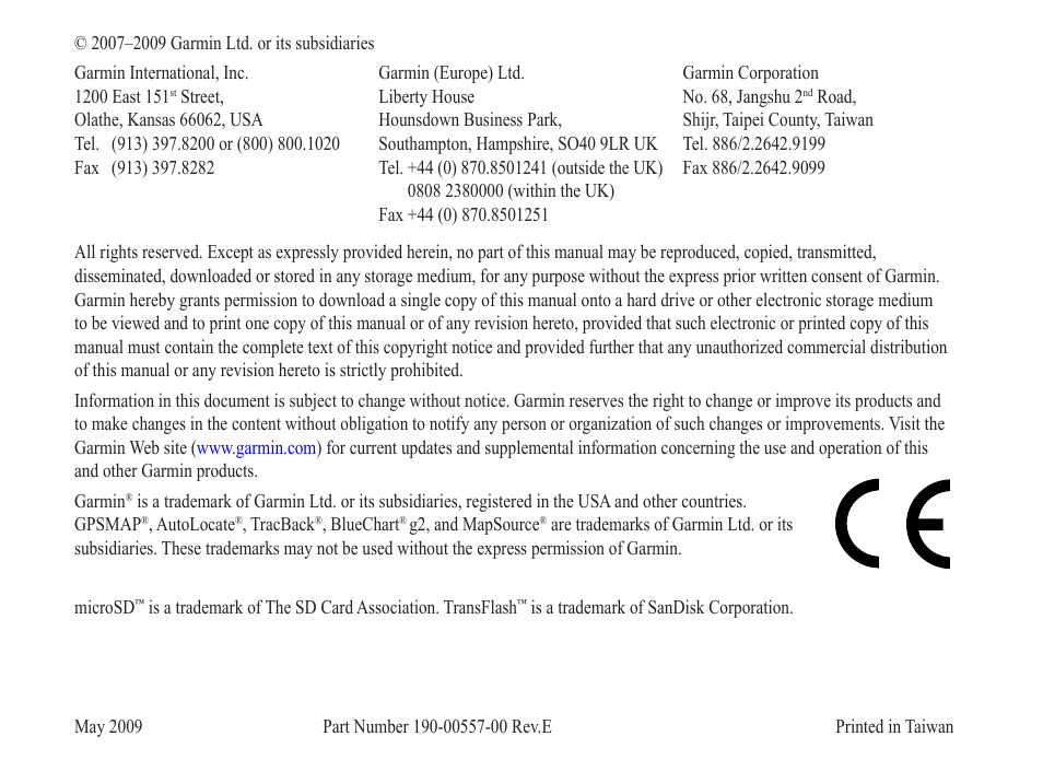 Garmin GPSMAP 190-00557-00 User Manual | Page 2 / 58