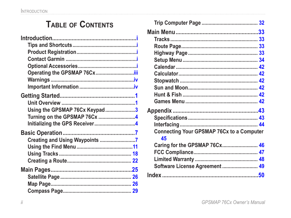 Garmin GPSMAP 190-00557-00 User Manual | Page 4 / 58