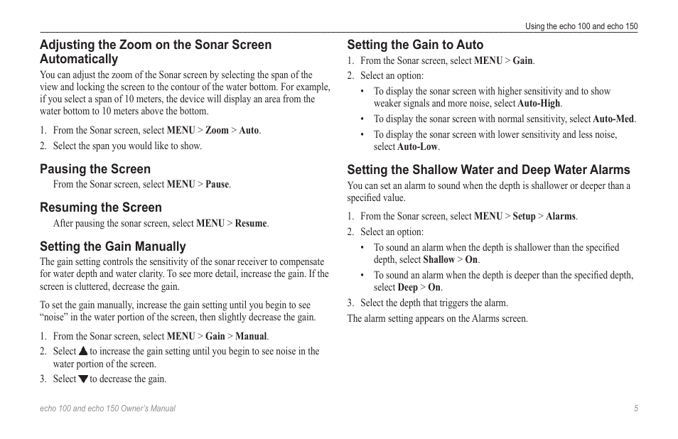 Garmin echo 100 User Manual | Page 7 / 12