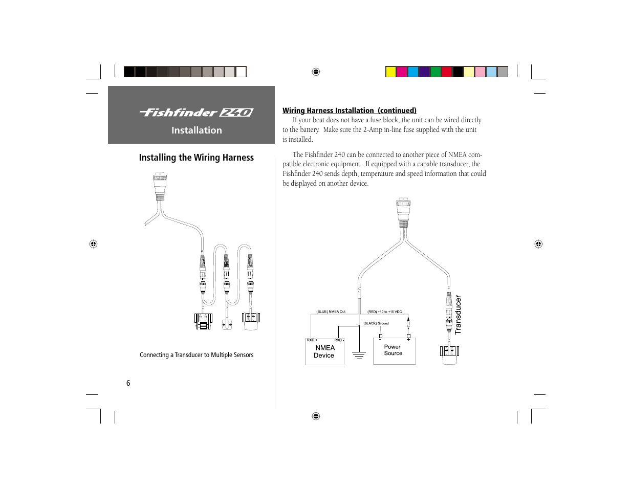 Installation, Installing the wiring harness | Garmin 240 User Manual | Page 14 / 50