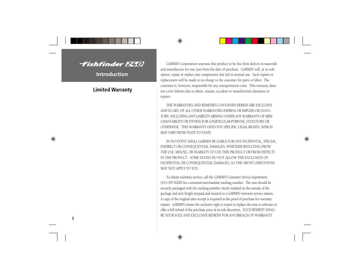 Introduction, Limited warranty | Garmin 240 User Manual | Page 4 / 50