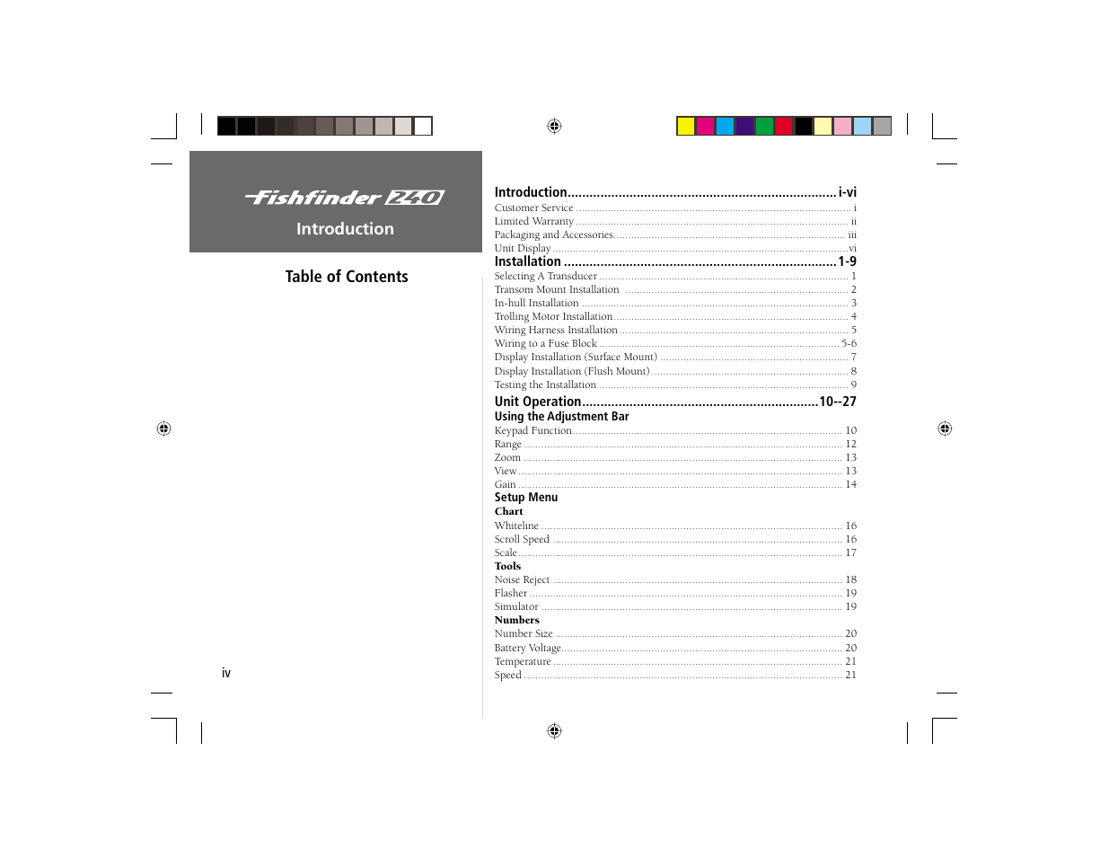 Introduction table of contents | Garmin 240 User Manual | Page 6 / 50