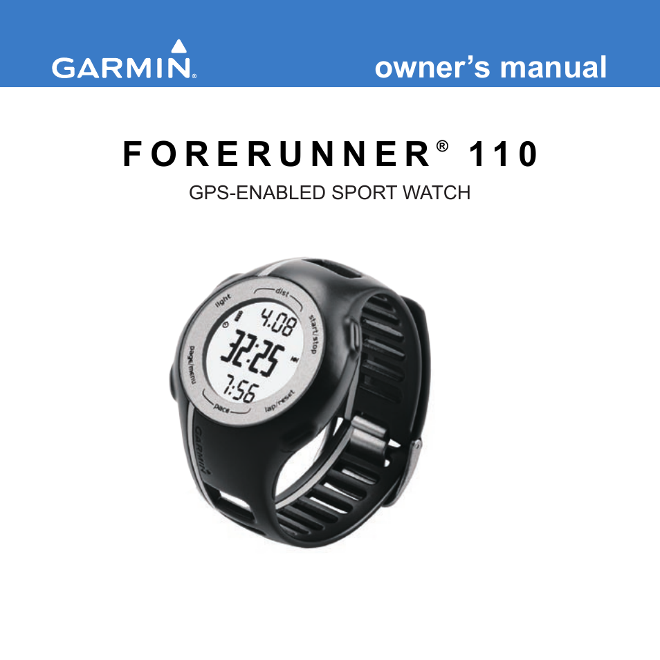 Garmin FORERUNNER 110 User Manual | 16 pages