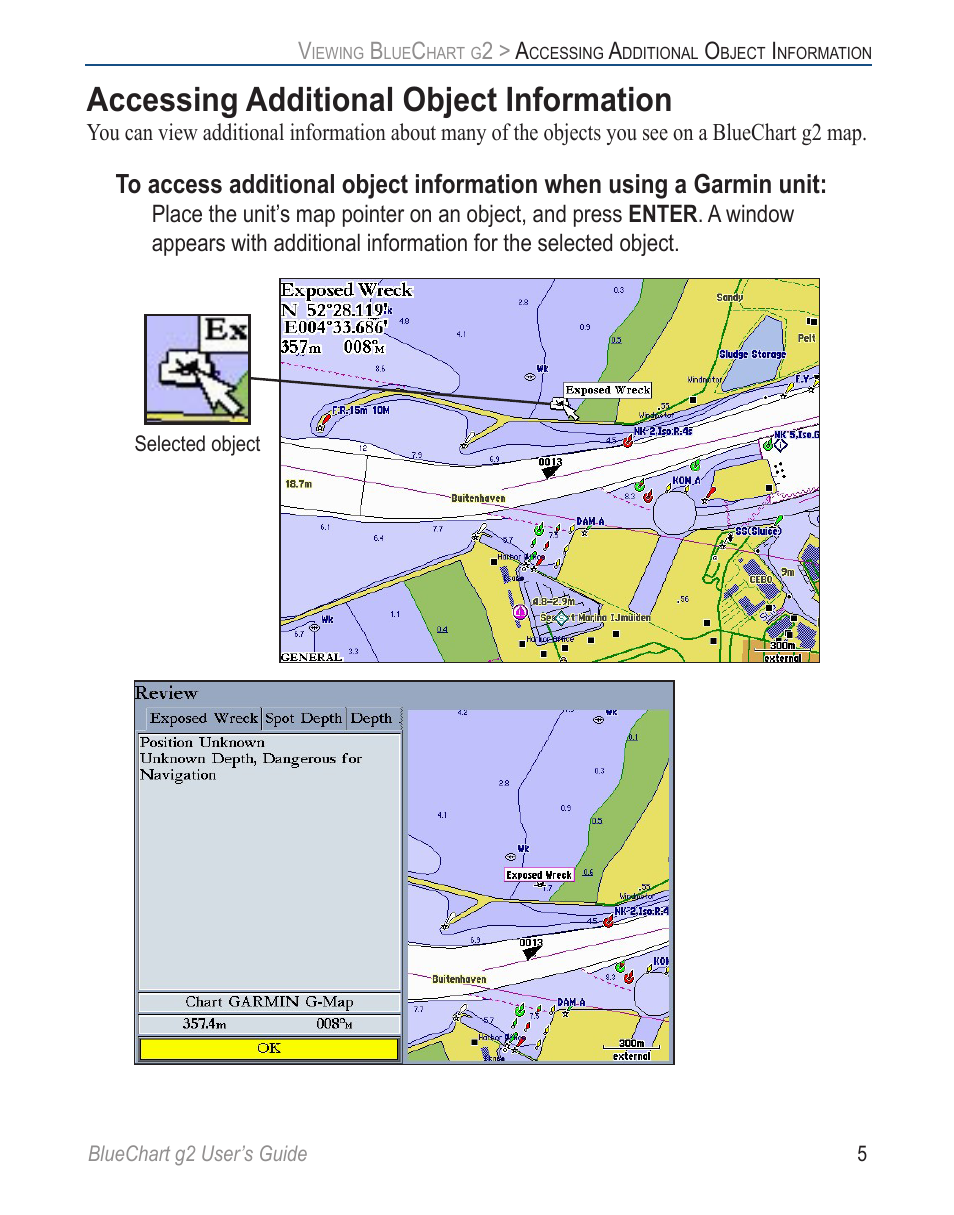 Accessing additional object information | Garmin G2 User Manual | Page 13 / 24