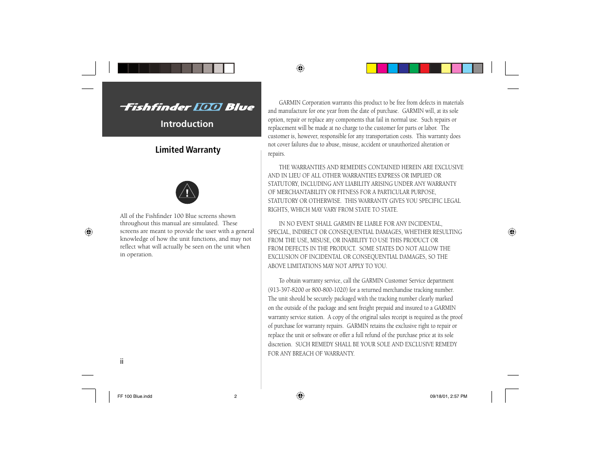 Garmin 100 BLUE User Manual | Page 4 / 50