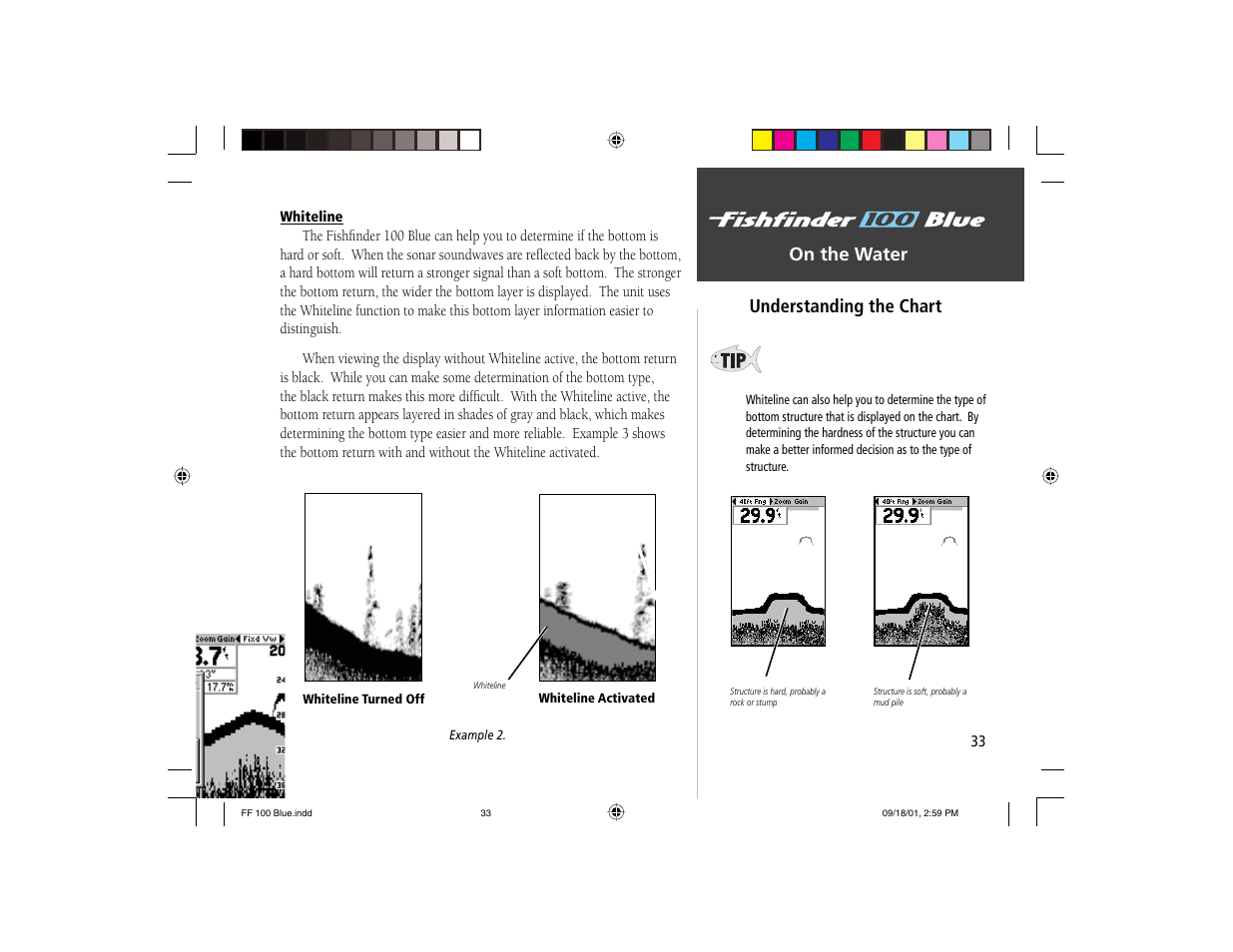 On the water, On the water understanding the chart | Garmin 100 BLUE User Manual | Page 41 / 50