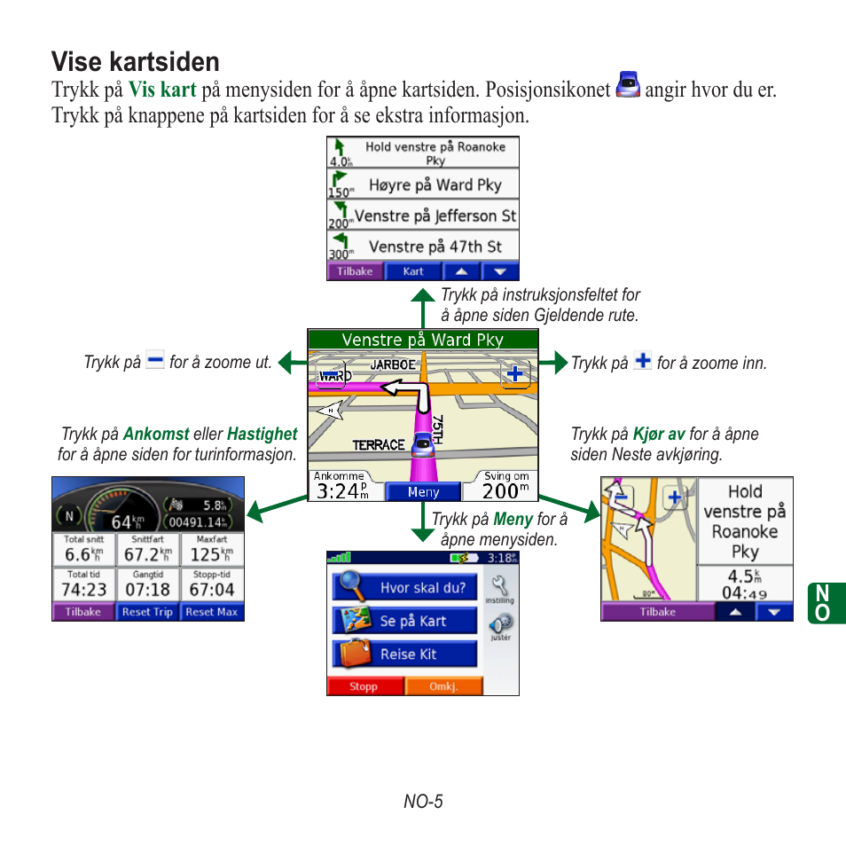 Vise kartsiden | Garmin nuvi 350 EN User Manual | Page 79 / 92