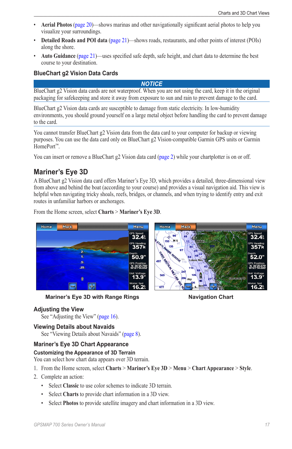 Mariner’s eye 3d | Garmin GPSMAP 740s User Manual | Page 21 / 100