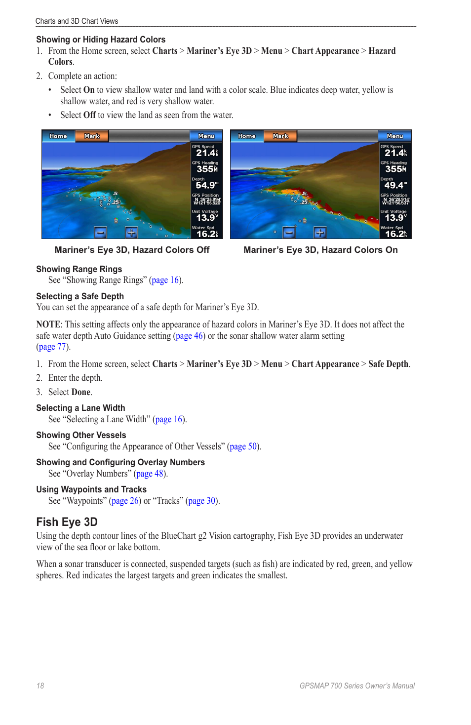 Fish eye 3d, Provides an underwater | Garmin GPSMAP 740s User Manual | Page 22 / 100