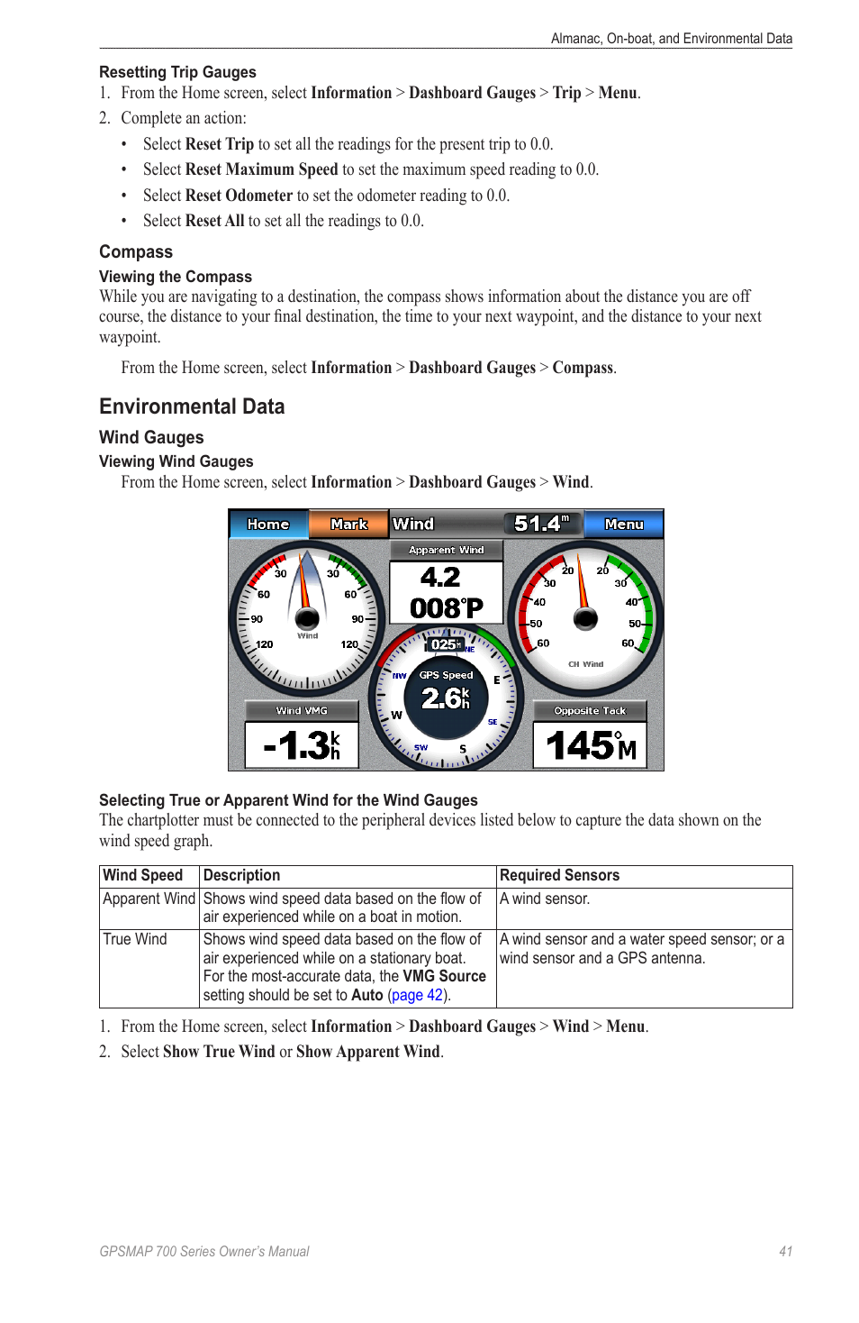 Environmental data | Garmin GPSMAP 740s User Manual | Page 45 / 100