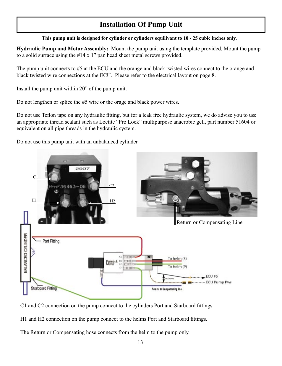 Installation of pump unit | Garmin AUTOPILOT TR-1 User Manual | Page 13 / 48