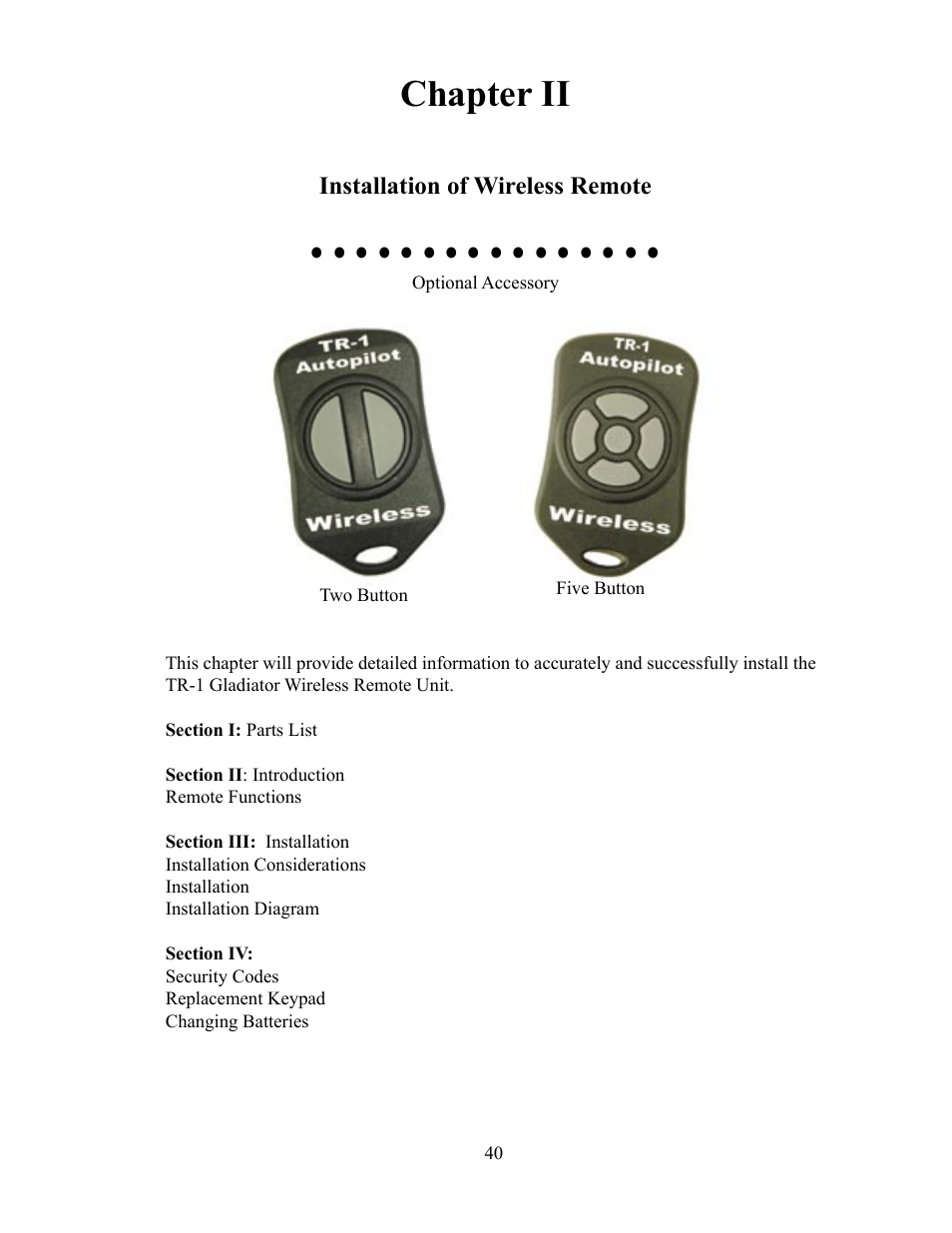 Chapter ii | Garmin AUTOPILOT TR-1 User Manual | Page 40 / 48