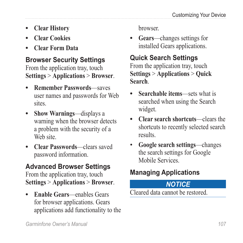 Garmin Cell Phone User Manual | Page 115 / 134