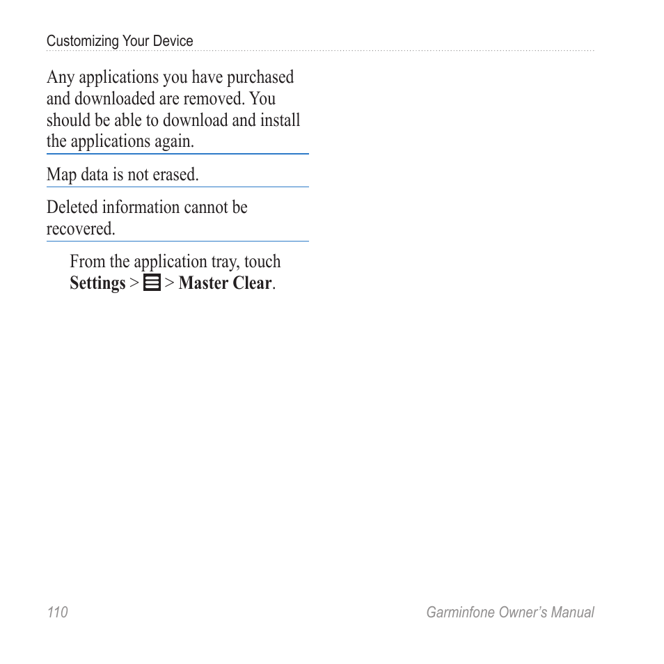 Garmin Cell Phone User Manual | Page 118 / 134