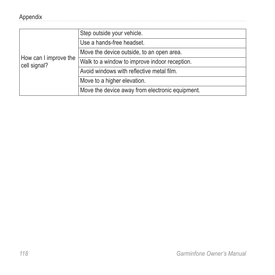 Garmin Cell Phone User Manual | Page 126 / 134