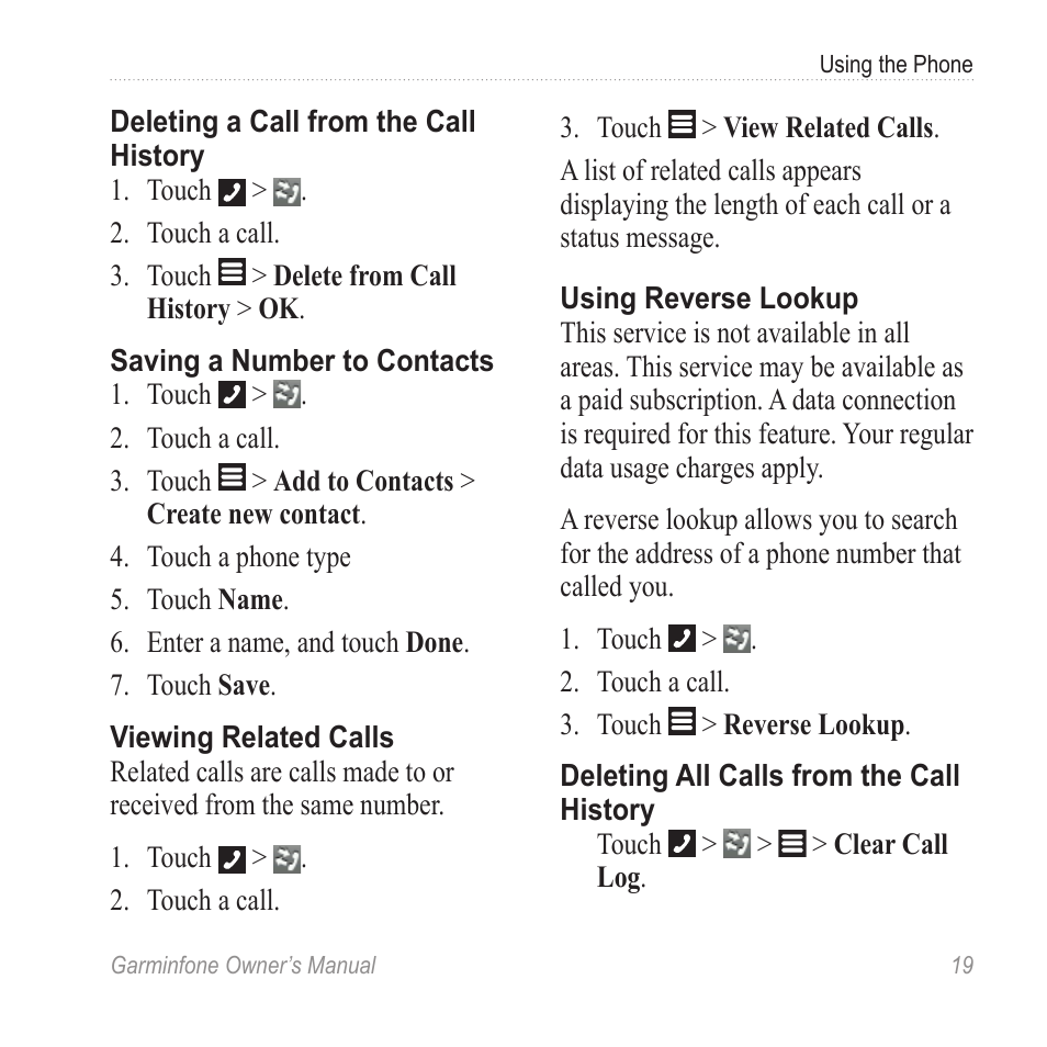 Garmin Cell Phone User Manual | Page 27 / 134